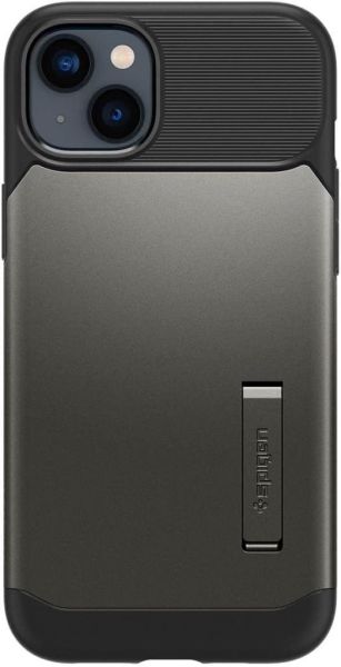 Spigen iPhone 14 Plus ile Uyumlu Kılıf Slim Armor Gun Metal