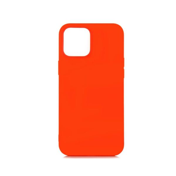 iPhone 12 Mini (5.4'') ile Uyumlu Cappy Silikon Kılıf Turuncu
