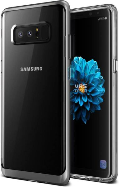 VRS Galaxy Note 8 ile Uyumlu Crystal Bumper Kılıf Light Silver