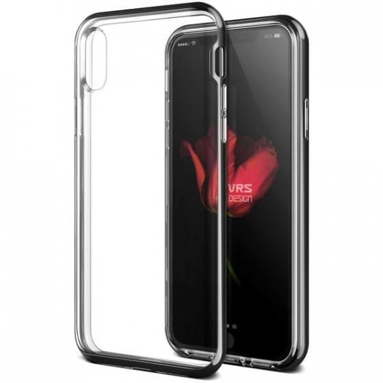 VRS Design iPhone X ile Uyumlu Crystal Bumper Kılıf Metallic Black