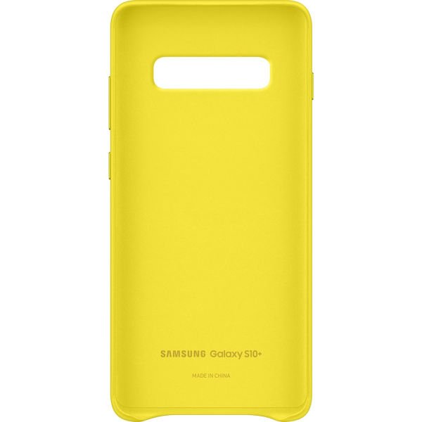 Galaxy S10+ Plus ile Uyumlu Kılıf Leather Cover Sarı EF-VG975