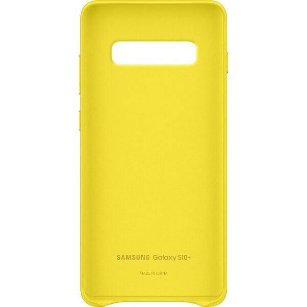 Galaxy S10+ Plus ile Uyumlu Kılıf Leather Cover Sarı EF-VG975