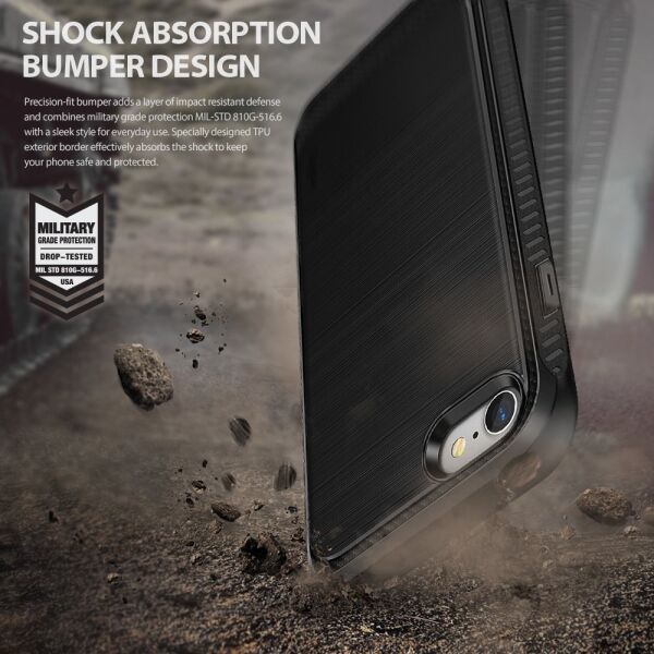 Ringke Onyx iPhone 7/8 ile Uyumlu KIlıf Black Ultra Extra Darbe Dağıtıcı Tam Koruma