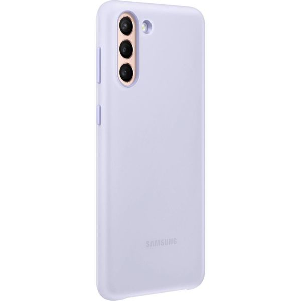 Galaxy S21 Plus ile Uyumlu Smart Led Cover Kılıf-Mor EF-KG996CVEGTR