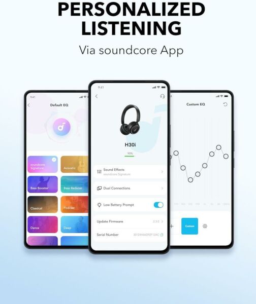 Anker Soundcore H30i Kulak Üstü Bluetooth Kulaklık - Siyah