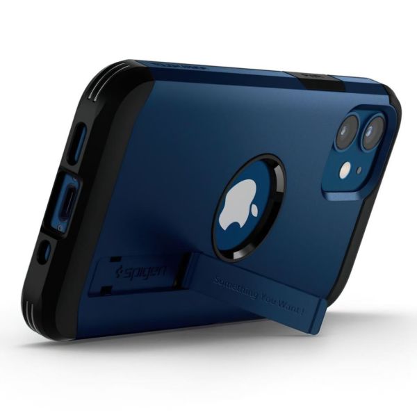 Spigen iPhone 12 Mini ile Uyumlu Kılıf Tough Armor Navy Blue