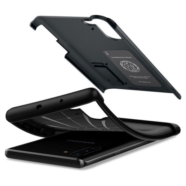 Spigen Galaxy Note 10 ile Uyumlu Kılıf Slim Armor Metal Slate