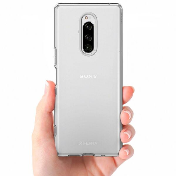 Spigen Xperia 1 ile Uyumlu Kılıf Liquid Crystal Clear 4 Tarafı Tam Koruma