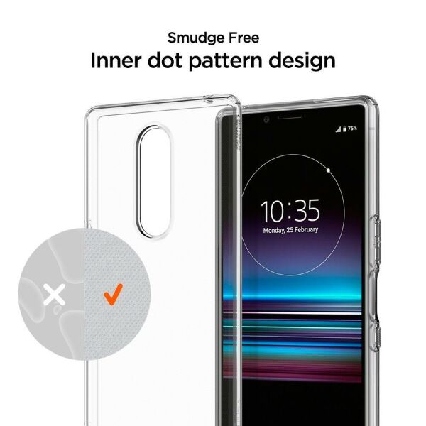 Spigen Xperia 1 ile Uyumlu Kılıf Liquid Crystal Clear 4 Tarafı Tam Koruma