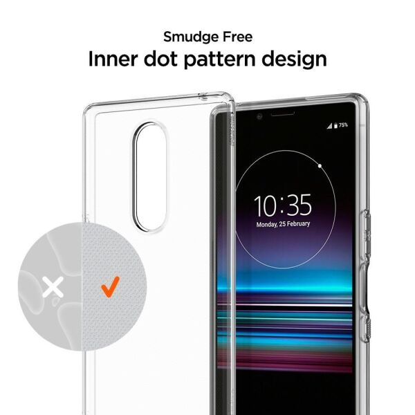 Spigen Xperia 1 ile Uyumlu Kılıf Liquid Crystal Clear 4 Tarafı Tam Koruma