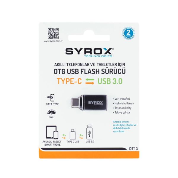 Syrox Type-C USB 3.0 OTG Dönüştürücü DT13