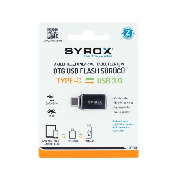 Syrox Type-C USB 3.0 OTG Dönüştürücü DT13