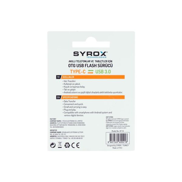 Syrox Type-C USB 3.0 OTG Dönüştürücü DT13