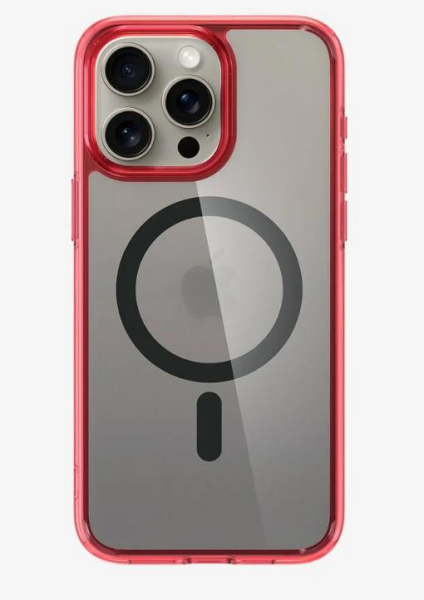 Spigen iPhone 15 Pro Max Kılıf, Spigen Ultra Hybrid Magfit (Magsafe Uyumlu) Deep Red