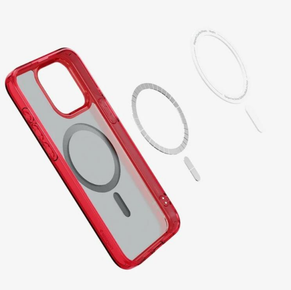 Spigen iPhone 15 Pro Max Kılıf, Spigen Ultra Hybrid Magfit (Magsafe Uyumlu) Deep Red