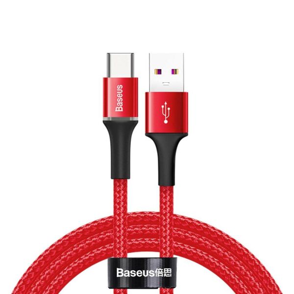 Baseus Halo Serisi Type-C Data Şarj Kablosu 50cm CATGH-F09 Kırmızı