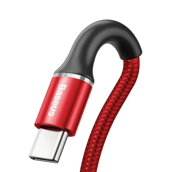 Baseus Halo Serisi Type-C Data Şarj Kablosu 50cm CATGH-F09 Kırmızı
