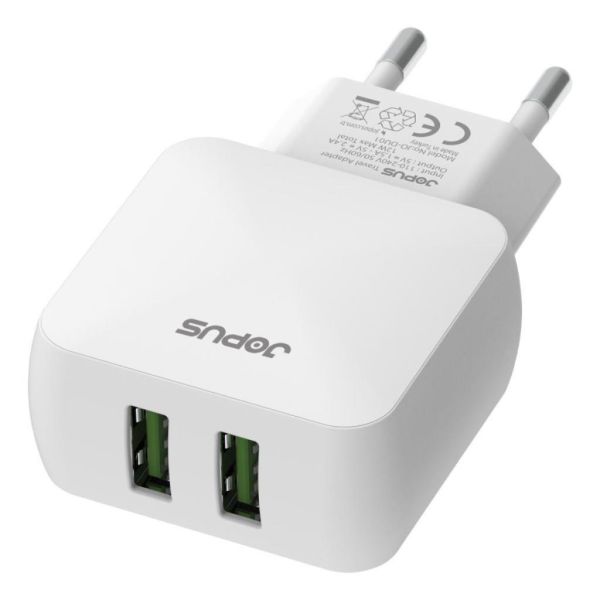 Jopus Universal Micro JO-DU01 Dualm 2in1 2,4 A Şarj Seti Beyaz
