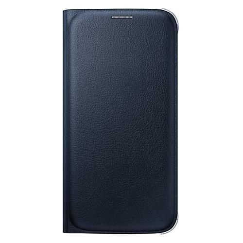 Galaxy S6 ile Uyumlu Flip Wallet (Deri Görünümlü) Siyah EF-WG920PBEGWW