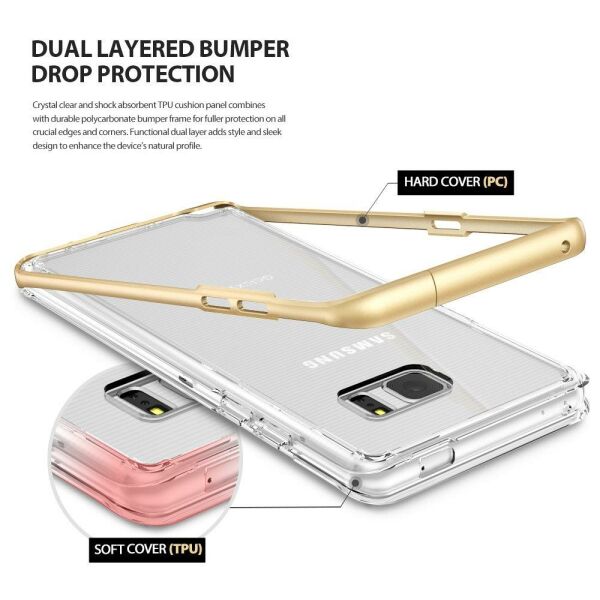 Ringke Frame Frost Galaxy Note 7 FE ile Uyumlu Çerçeveli Bumper Kılıf Gray Extra Tam Koruma