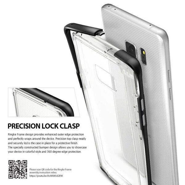 Ringke Frame Frost Galaxy Note 7 FE ile Uyumlu Çerçeveli Bumper Kılıf Gray Extra Tam Koruma