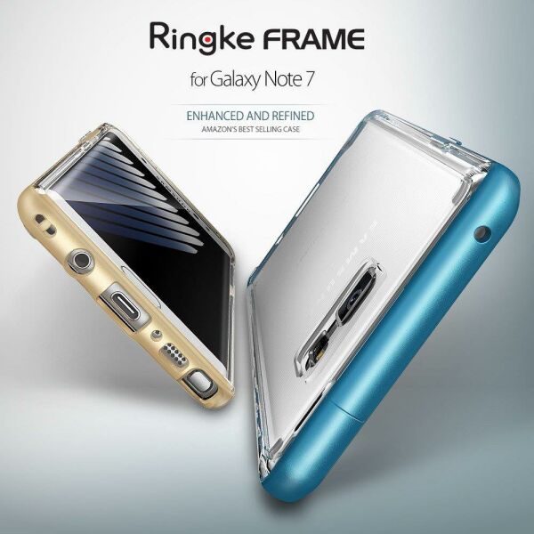 Ringke Frame Frost Galaxy Note 7 FE ile Uyumlu Çerçeveli Bumper Kılıf Gray Extra Tam Koruma