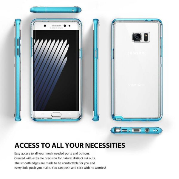 Ringke Frame Frost Galaxy Note 7 FE ile Uyumlu Çerçeveli Bumper Kılıf Gray Extra Tam Koruma