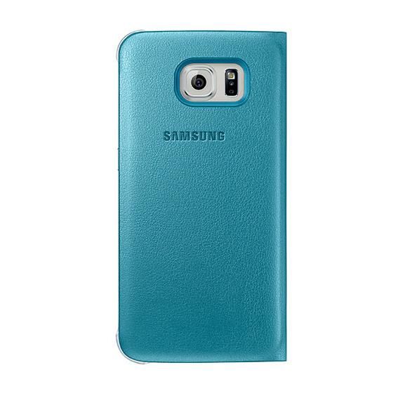Galaxy S6 ile Uyumlu S View Cover (Deri Görünümlü) Mavi EF-CG920PLEGWW