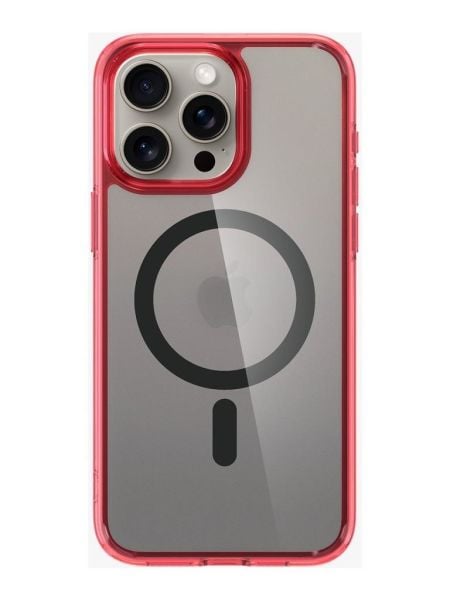 Spigen iPhone 15 Pro ile Uyumlu Kılıf, Spigen Ultra Hybrid Magfit (Magsafe Uyumlu) Deep Red