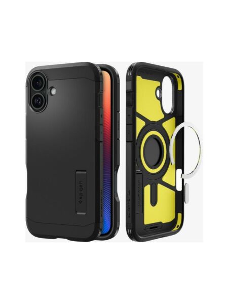 Spigen iPhone 16 Plus ile Uyumlu Kılıf Tough Armor Mag (MagSafe Uyumlu) Black