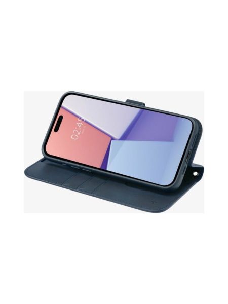 Spigen iPhone 15 Pro ile Uyumlu Kılıf Wallet S Pro Navy