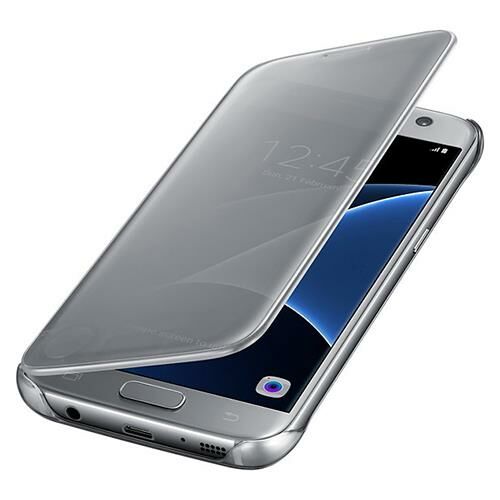 Galaxy S7 ile Uyumlu Clear View Cover Kılıf Gümüş EF-ZG930CSEGWW (Out)