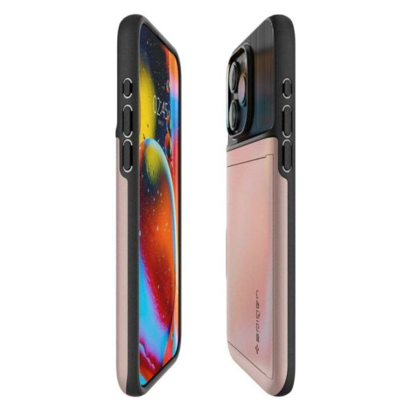 Spigen iPhone 15 Pro ile Uyumlu Kılıf Slim Armor CS Rose Gold
