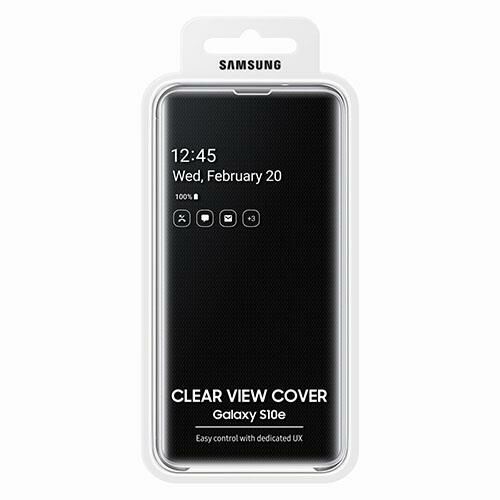 Galaxy S10e ile Uyumlu Clear View Kılıf Siyah EF-ZG970CBEGWW