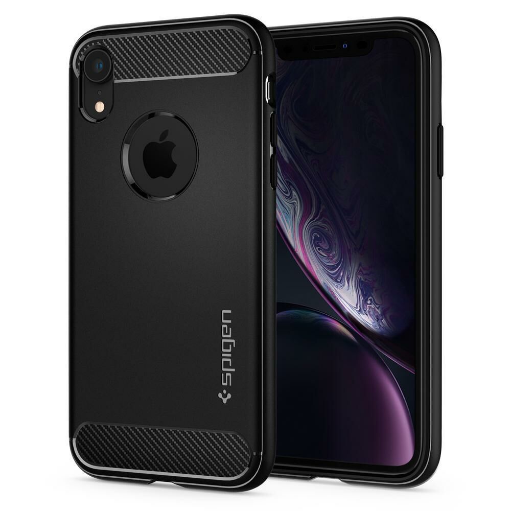 Spigen iPhone XR ile Uyumlu Kılıf Rugged Armor Matte Black