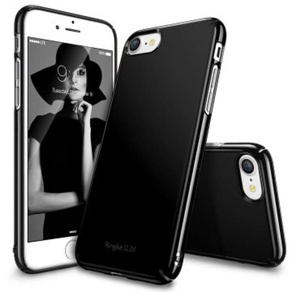 Ringke Slim iPhone 7/8 ile Uyumlu KIlıf Gloss Parlak Black İnce Şık Tasarım