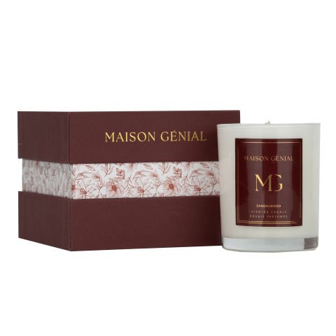 Maison Genial Luxury Sandal Wood Bordo Mum Orta Boy 210g