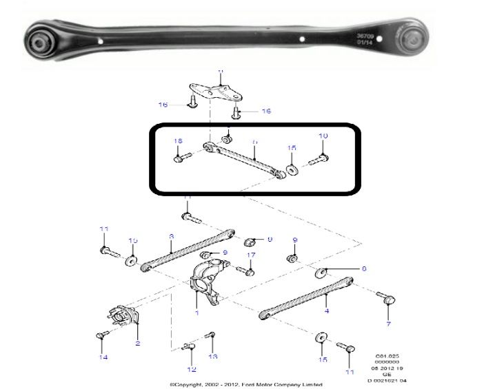 Ford Mondeo 2001-2007 Sedan Задний стабилизатор поперечной устойчивости (задний) Импортный бренд 1S715K898AG