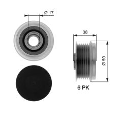 Fiat 500 1.3 MultiJet Alternatör Kasnağı GATES 77362717