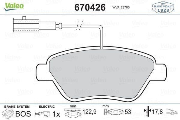 Fiat Panda Ön Fren Balatası Çift Fiş 1.2-1.9 / 8V-16V MultiJet VALEO 77366134