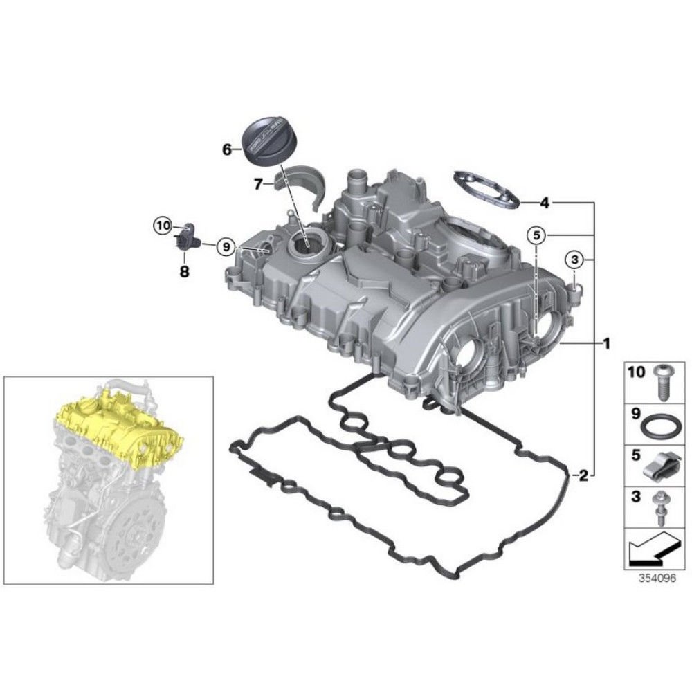 Bmw 1 Seri F20 Kasa Külbütör Kapağı Üst Contası Bmw Orijinal Marka 11128618520