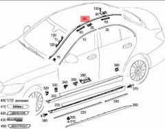 Mercedes W202 Tavan Çıtası Sağ Orijinal Mercedes Marka A2056900282