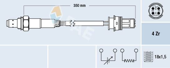 Bmw E46 Kasa 316i M43 Motor Oksijen Lambda Sensörü Katalizör Öncesi 1 Numara Fae Marka 77243