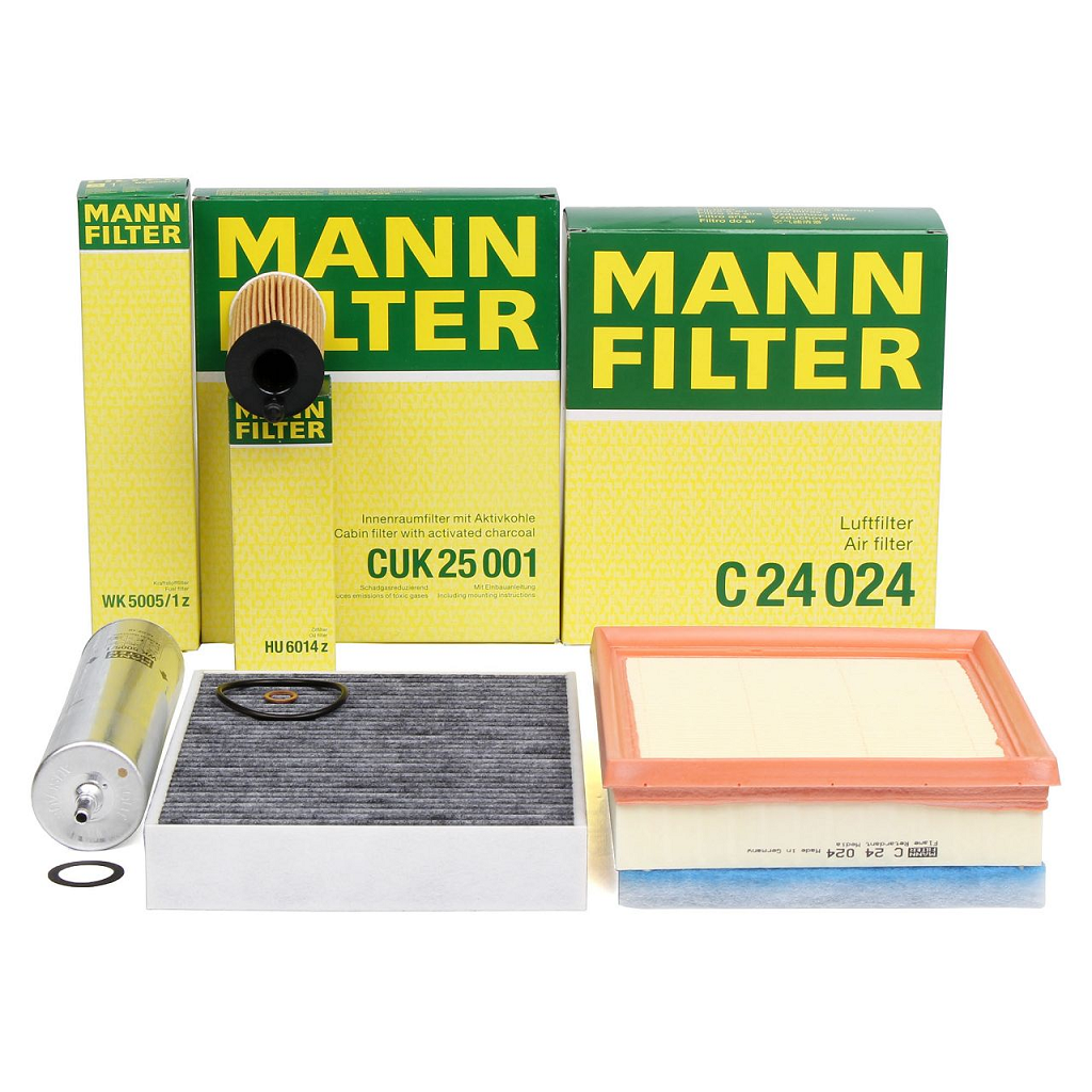 Bmw F20 Case 116d After 2015 Periodic Maintenance Filter Set Mann Brand C24024 - CUK25001 - WK5005-1z - HU6014-1z