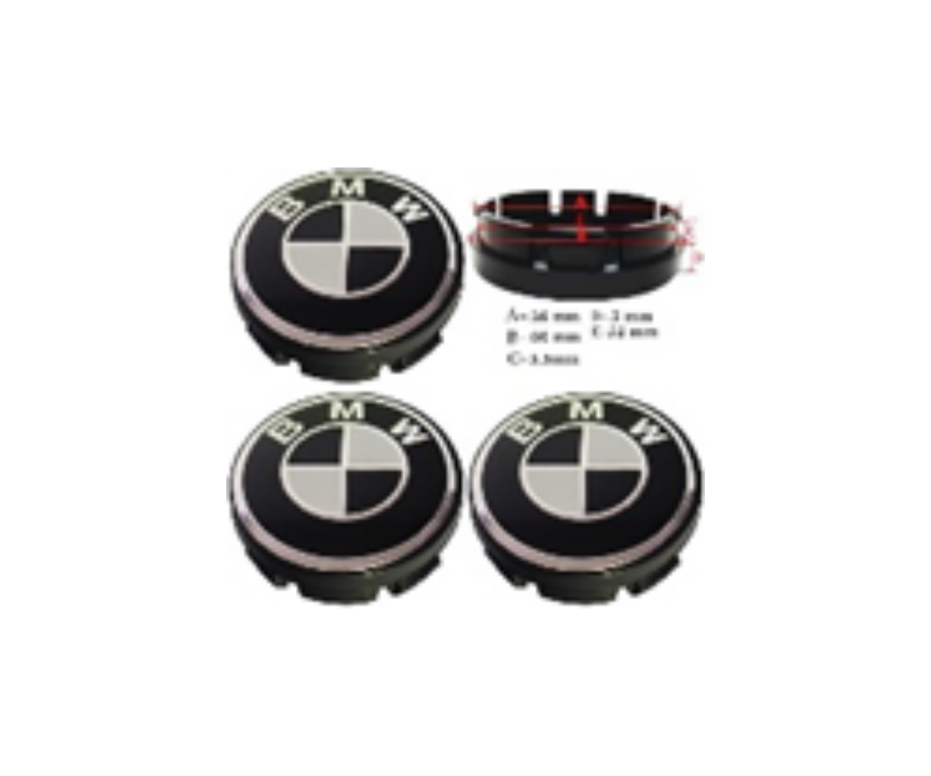 BMW Jant Kapak 56 - 60 mm Siyah İthal Marka 9071C