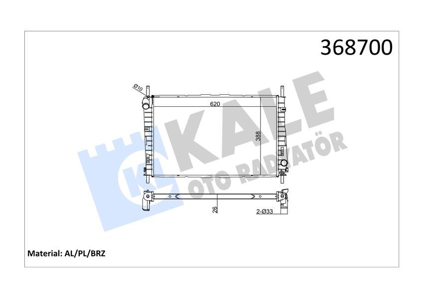 Ford Mondeo 2001-2007 2.0 Benzinli Su Radyatörü Kale Marka 368700