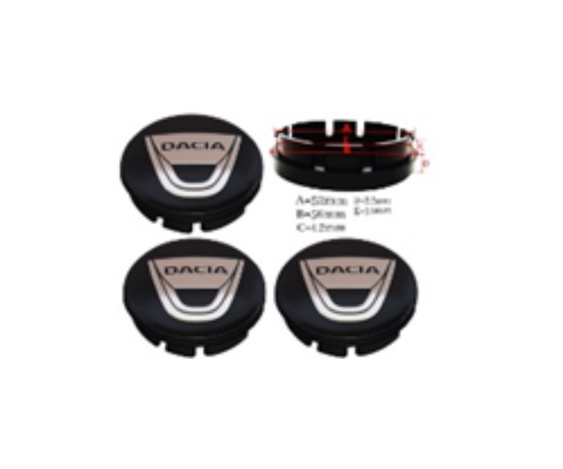 Dacia Jant Kapak 52 - 56 mm Siyah İthal Marka 5629D