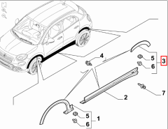Fiat 500X Arka Sağ Çamurluk Çıtası Dodik Orjinal Opar Marka 735603656
