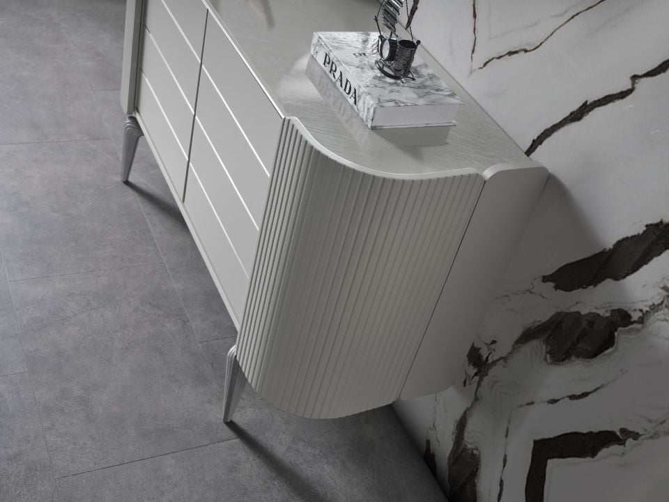 Karya Sis Gri Modern Yatak Odası Takımı Şifonyer Ayna