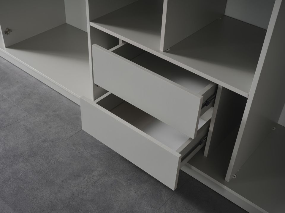 Karya Sis Gri Modern Yatak Odası Takımı 6 Kapaklı Gardırop